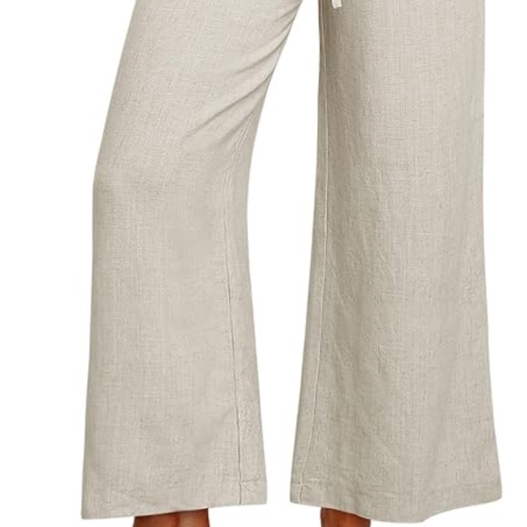 High Waist Wide Leg Linen Pants Pull on - Picture 6 of 7